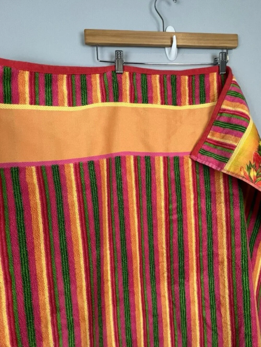 Vintage Terrisol Colorful Floral 60” By 31” Beach Towel 100%‎ Cotton Tahiti